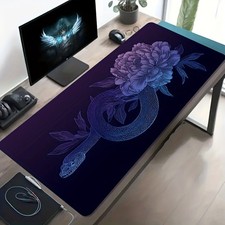 1pc Large Gaming Mouse Pad Compatible for PC/Laptop - Dark Theme Snake Peony