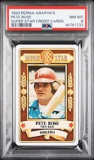 1982 Perma-Graphics Pete Rose Super Star Credit Cards PSA 8 NM-MT Phillies