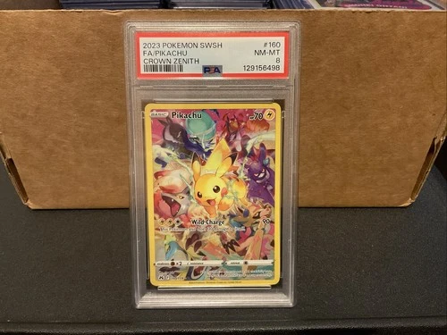 Pokémon Sword & Shield Crown Zenith PSA 8 FA Pikachu #160
