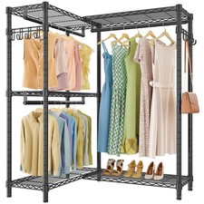 Vipek L4 Garment Rack L Shaped Clothes Rack For Corner, Freestanding Portable