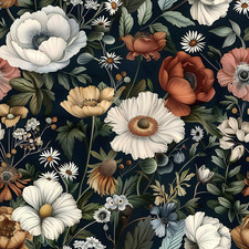 Floral Peel and Stick Wallpaper Vintage Contact Paper 16.9Inchx118.1Inch