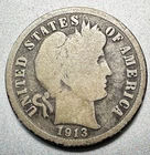 1913-S  BARBER DIME   NICE DETAIL   KEY DATE #1299
