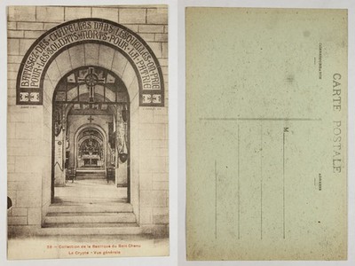 French Basilica Crypt Interior Postcard 1900s