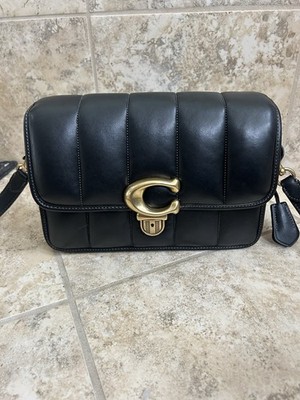 COACH Black Quilted Leather Studio Shoulder Bag C7725 + Dustbag NWOT