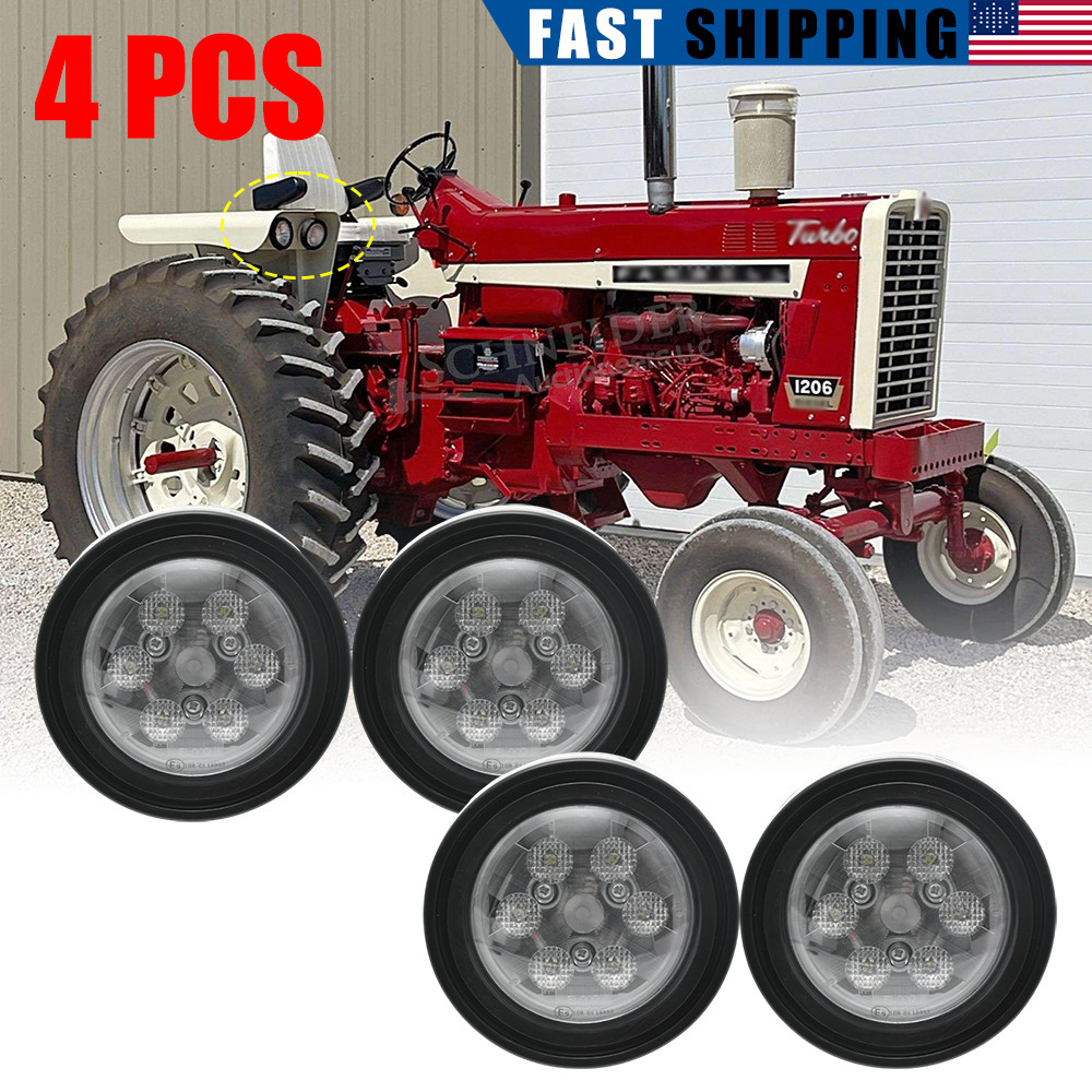 Set of 4 Fender Lights for Case IH 1026,1066,1086,1206,1256,1456,1466,1486,1566