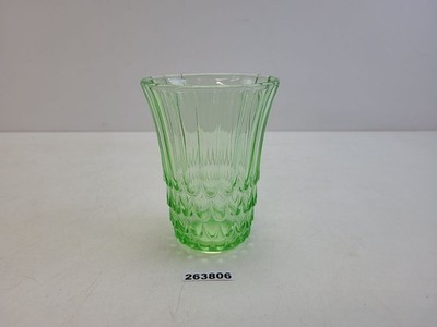 Vase Foreign Glas Mid-Century Grün 14,5cm Dekoration Einrichtung Blumen #263806