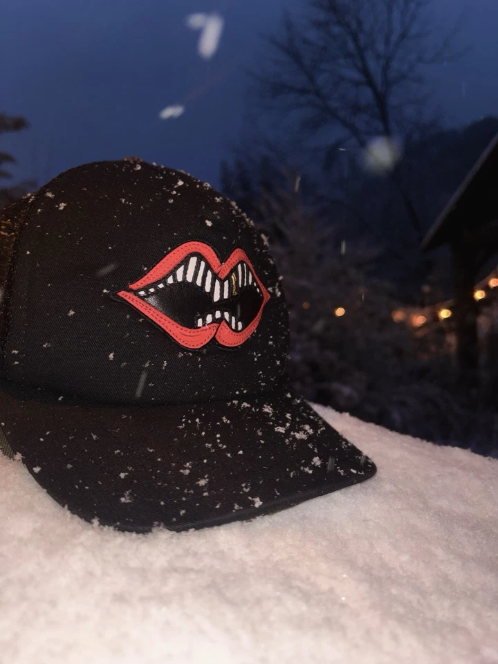 RARO | Sombrero de camionero parche de cuero Matty Boy 'Chomper' Chrome Hearts negro limpio Foto 2 de 4