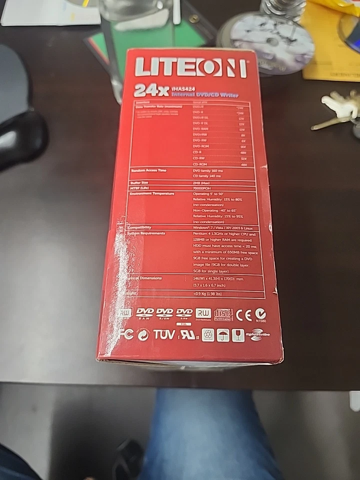 Lite-On eHAU324-11 24x External SATA DVD/CD Smart-Erase-Burn Writer DVDRW NOB - Image 4 of 4