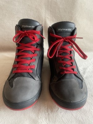 Stylmartin Double WP Black Red Motorcycle Shoes Size 9 US