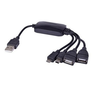 Vibe Axcess 4-Port USB 2.0 Smart Hub Mini and Micro USB connectors