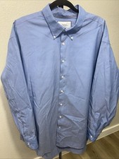 charles tyrwhitt dress shirt men  s XXXL BLUE Classic Fit 20/37in 51/94cm Non Iro