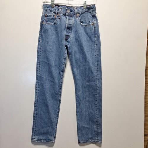 Levis 501 Jeans Mens 28x30 Blue Slim Fit Stonewash Button Fly Grunge Denim Pants