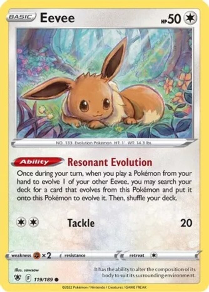 Eevee - 119/189 - Common (Near Mint) Astral Radiance - Colorless Pokémon