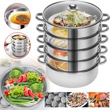 30cm Dampfgarer 5 Lagige Dampfkocher Edelstahl Dampfkessel Induktion Dampfgarer