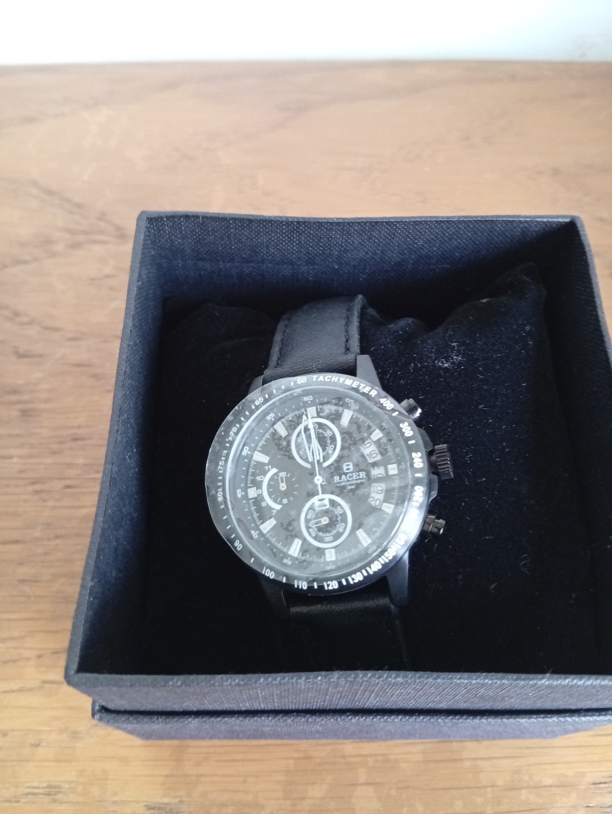 reloj Racer R100 chronograph, calendario 50M de señora con pulsera color negro