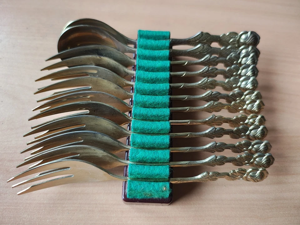 Kaffeebesteck vergoldet, Hildesheimer Rose, 26-teilig - Bild 3 von 4