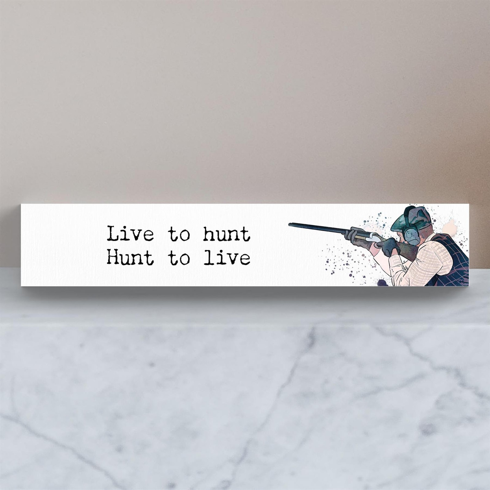 Live To Hunt Hunt To Live Hunting Wooden Memento Block
