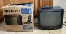 Sharp 13" CRT TV 13N-M100B Front RCA Inputs Retro Gaming w/ Remote  Box