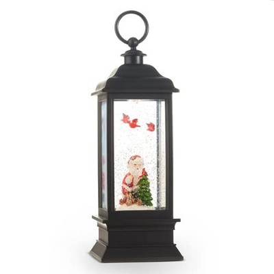 RAZ Imports Santa Reading a Book Animated Lighted Water Lantern, 11 inches