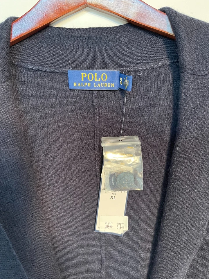 Ralph Lauren льняной/шерстяной вязаный свитер блейзер куртка - XL - темно-синий - новый с ярлыками - Изображение 3 из 4