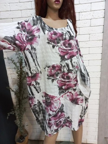 Women Ballin Dress Grey Cotton 44 / XXL / 52