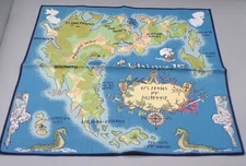 Original 1985 vintage ULTIMA IV Quest of the Avatar CLOTH MAP Origin Britannia !