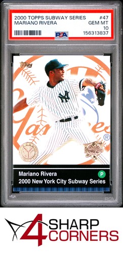 2000 TOPPS SUBWAY SERIES #47 MARIANO RIVERA YANKEES HOF PSA 10