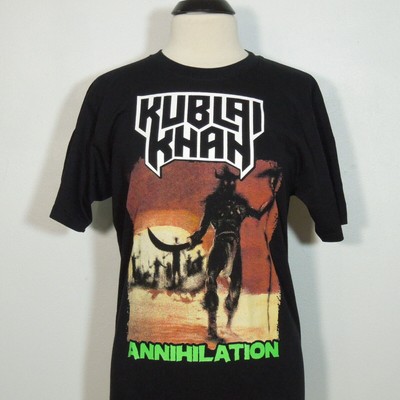 KUBLAI KHAN Annihilation XL T-Shirt Black Mens Band Logo