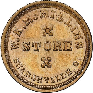 Sharonville Ohio Civil War Token McMillin R10 UNIQUE Single Merchant Town NGC