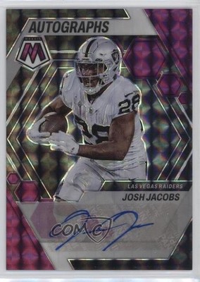 2023 Mosaic Purple Prizm 33/35 Josh Jacobs (Wrong Prefix on Card) Auto 16wc