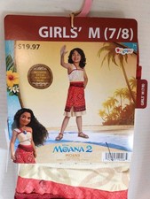 Disney MOANA 2 Classic Costume for Girls Size M 7/8 Halloween Dress Up Play