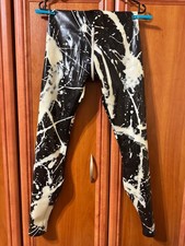 Rubber latex leggins with zip bleachers