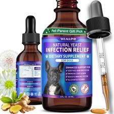Natural Yeast Infection Treatment for Dogs Probiotic-Powered Drops with 8-H...