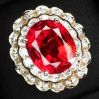 DELICATE SCARLET RED SPINEL 7.20CT 925 STERLING SILVER ROSE GOLD RINGS SIZE 6