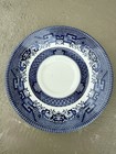 Vintage Churchill China England Blue Willow Coffee Tea Cup Saucer 5.5" Embossed — photo 1