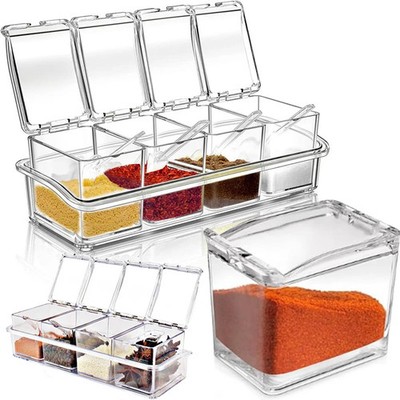 Clear Seasoning Box - Spice Storage Container Storage Tool for Kitchen Herb Spic