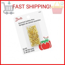 Dritz 7200 Safety Pins, Brass, Size 00  0 50-Count 