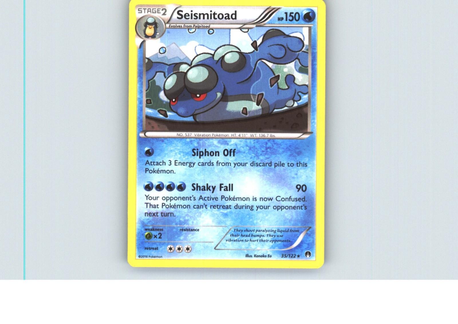 Seismitoad 35/122 Rare BREAKpoint Pokemon Near Mint