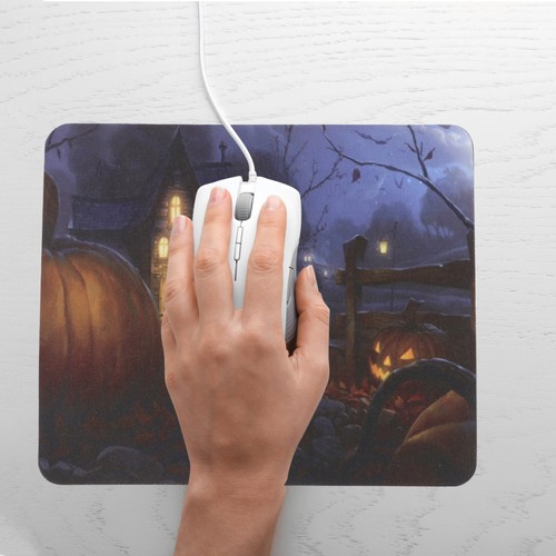 2PCS Anti-slip Mouse Pad Halloween Pumpkin Pattern Mouse Mat Desk Accessories - 第 6/12 張圖片