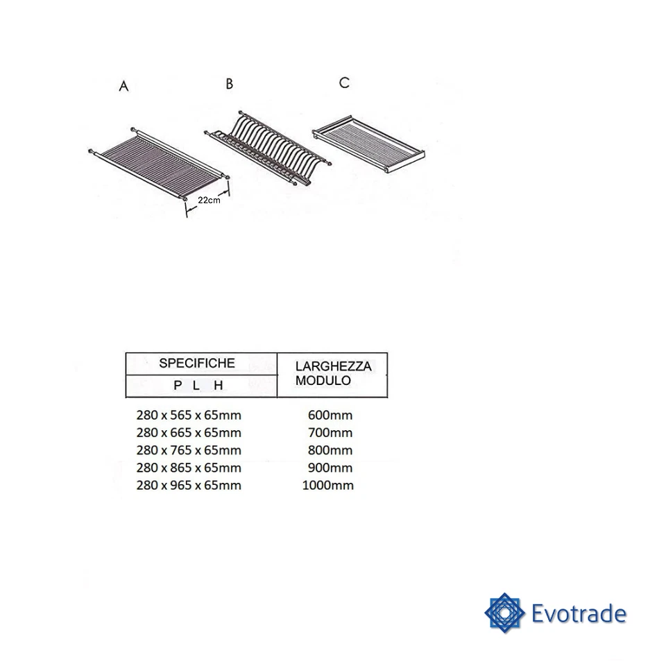Escurreplatos Ajustable en Acero Inox Con Bandeja Recogegotas - Varios Módulos - Imagen 4 de 4