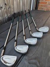 Mizuno Faldo Eleven Irons (4, 6, 8, 9, SW) Regular Flex Green Shafts – Excellent