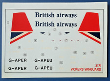 NOS 1/144 Airfix British Airways Vickers Vanguard kit decals. LAST ONE!