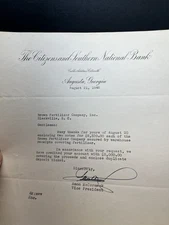 1948 Citizen and Southern National Bank Letterhead Correspondence Augusta, GA