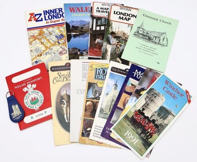 Lot of Various Vintage Maps and Brochures Britain London Wales Etc