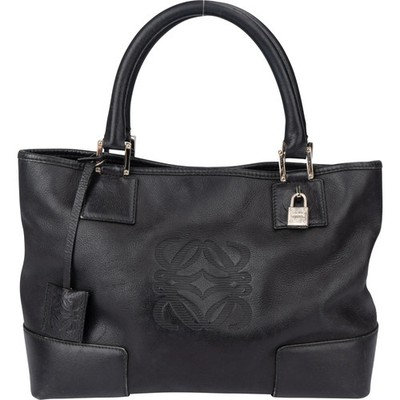 Loewe Black Leather Fusta Handbag Tasche