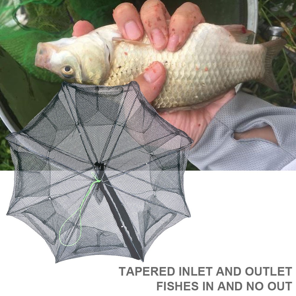 ​Foldable Crab Shrimp Fishes Crawfish Net Trap Cast Dip Cage For Fishing Green