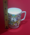 1960s Vintage Enesco Pedestal Mug Happy Couple Under Umbrella Pastels Rare Image — photo 9