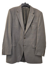 Chaps Ralph Lauren 44XL Sport Coat Silk Wool Houndstooth Blazer Made Canada