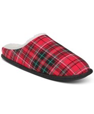 Club Room Men's Plaid Slippers Red Medium 8-9