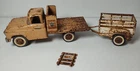 Vintage Tonka Farms Stake Truck Pressed Steel Truck WITH TRAILER Some Rust
